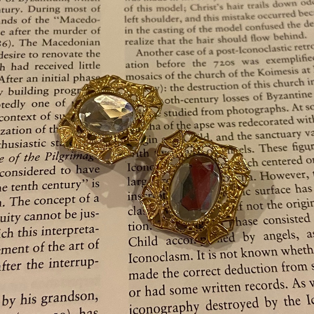 3 for $30 Vintage gold and rhinestone earrings clip-ons
